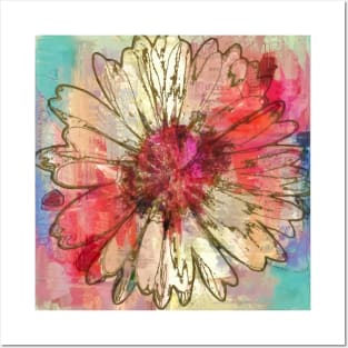 Abstract colorful flower 2 Posters and Art